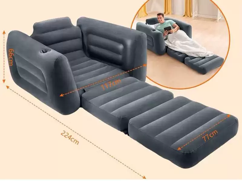 Intex 66551 fotelja na naduvavanje koja se pretvara u krevet za jednu osobu