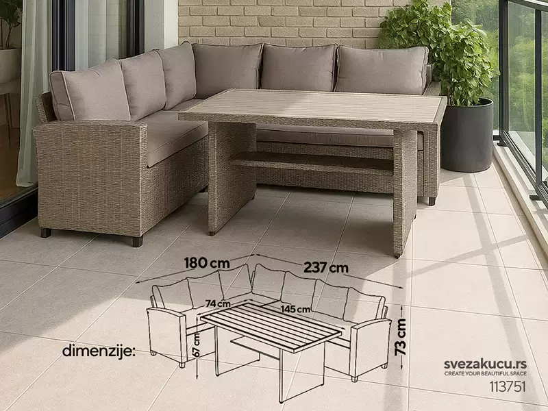 Ugaona garnitura Perth Natur