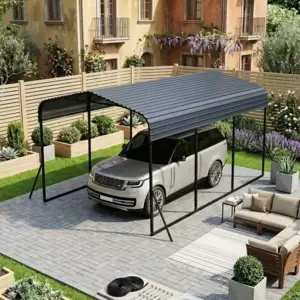 Garaža Za Dvorište - Metalna Montažna sa Nadstrešnicom