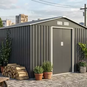 Pomoćna metalna baštenska kućica sa kliznim vratima Ferox-C 7.2m²