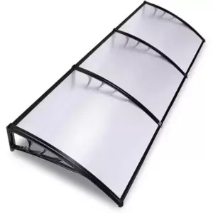 Nadstrešnica 300x100cm Crna Providna Leksan 5mm