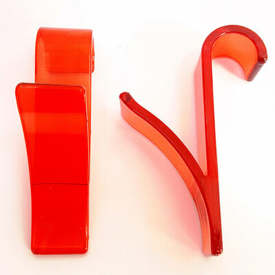 Kukice za peškire i radijator B24 set 2 komada, providno crvena