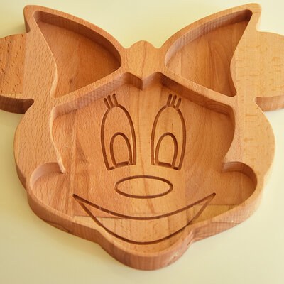 Mini drveni tanjirić od bukve, 26x24cm