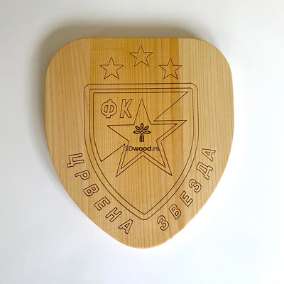 Daska za posluživanje od bukve sa znakom Crvena zvezda