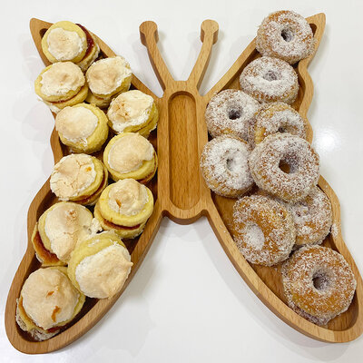 Daska za posluživanje od bukve u obliku leptira