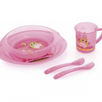 Canpol Baby Set za Hranjenje - Owl 4/405 roze