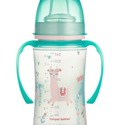 Canpol baby šolja Easy start 35/208 Colorful animals 240ml, zelena