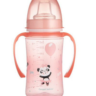 Canpol baby šolja Easy start 35/208 Colorful animals 240ml, roze
