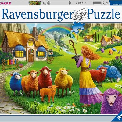 Puzzle 1000 delova Prodavnica vune Srećna ovca Ravensburger 16949