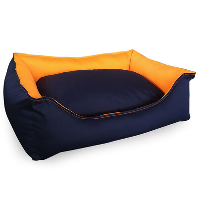 Pet Line Krevet za pse 2u1 Square Navy Orange veličina S