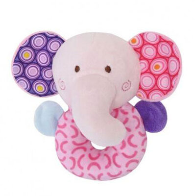 Lorelli plišana igracka sa zvečkom - ring - slonce, roze