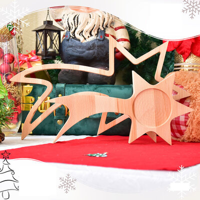 Daska od drveta bukve u obliku zvezde padalice 44x26cm