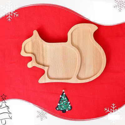 Daska od drveta bukve u obliku veverice 26x18cm