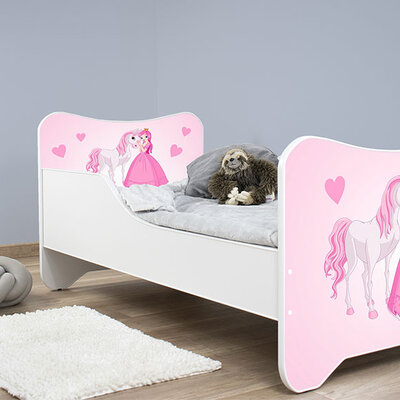 Dečiji krevet sa dušekom i letvicama 140x70 cm Princess and horse