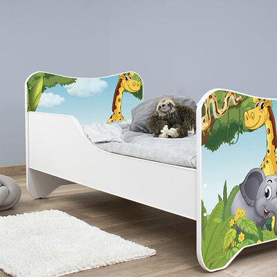 Dečiji krevet sa dušekom i letvicama 140x70 cm Africa