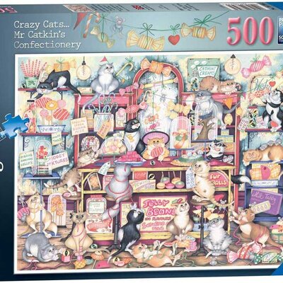 Puzzle slagalica 500 delova Lude mačke u pozamanteriji Ravensburger 16756