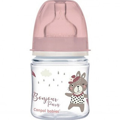 Canpol Baby flašica 120ML, široki vrat - Bonjour Paris 35/231 pink