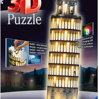 Ravensburger 3D Puzzle Slagalica - Krivi toranj u Pizi sa osvetljenjem 12515