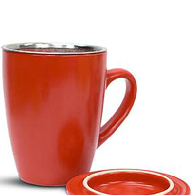 Texell šolja za čaj sa infuzerom i poklopcem TTMI-330 crvena