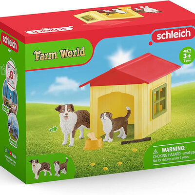 Schleich figure Domaće životinje - Australijski ovčari i kućica za pse 42573