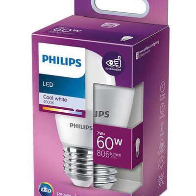 Philips led sijalica 7W (60W) P48 E27 4000K
