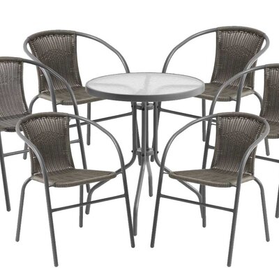 Garnitura Cristobal Grey 6 Stolica i Sto