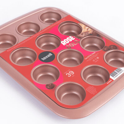 Texell modla za mafine i projice 12 rupa Rose Gold TPRG-M320