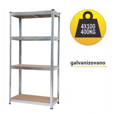 Montažna metalna stalaža sa 4 police Nosivost 400kg 44521