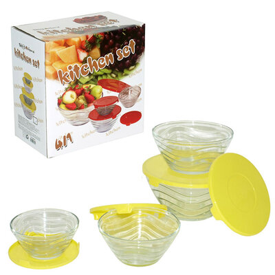 Set staklenih činijica sa poklopcima