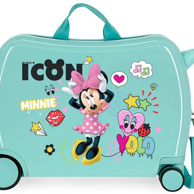Disney Dečji putni kofer za vožnju Minnie Icon Enjoy Turquoise 25698