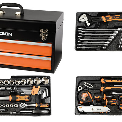 Puna kutija za alat sa 3 fioke - 98 delova Wokin 901098