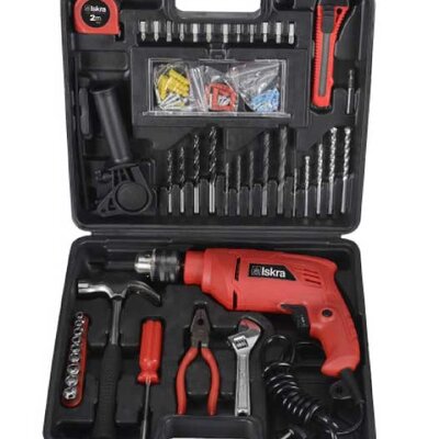 Električna vibraciona bušilica sa setom alata u koferu Iskra GX-BMC002