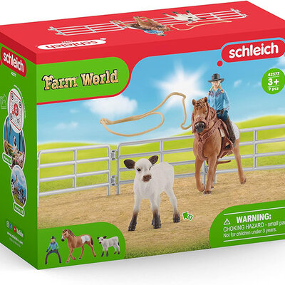 Schleich figure Domaće životinje - Kaubojka sa lasom 42577