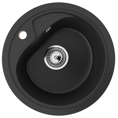 Granitna sudopera sa sifonom Ulgran U500-344 okrugla ultra crna