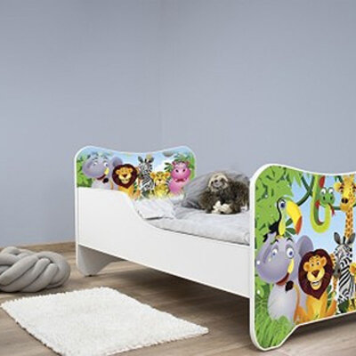 Dečiji krevet sa dušekom i letvicama 160x80cm Happy kitty Madagascar 7445