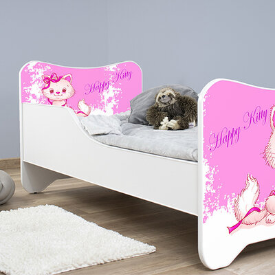 Dečiji krevet sa dušekom i letvicama 160x80 cm Happy kitty 