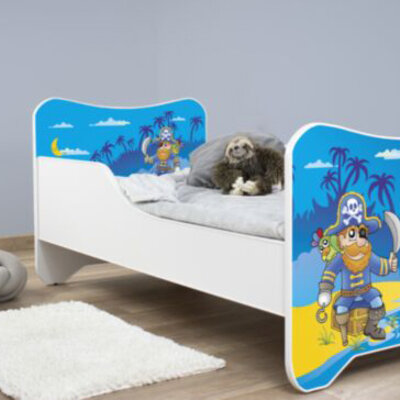 Dečiji krevet sa dušekom i letvicama 160x80 cm Happy kitty Old pirate