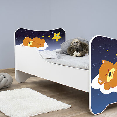 Dečiji krevet sa dušekom i letvicama 160x80 cm Happy kitty Sleeping teddy