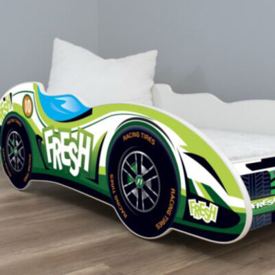 Dečiji krevet sa dušekom i letvicama 160x80 Formula1 Fresh car