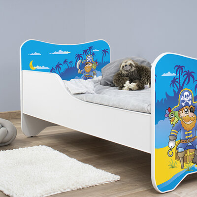 Dečiji krevet sa dušekom i letvicama 140x70 cm Happy kitty Old pirate 