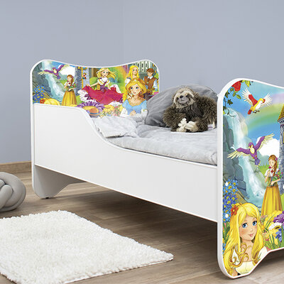 Dečiji krevet sa dušekom i letvicama 140x70 cm Happy kitty Princesses