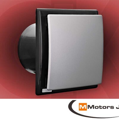 Ventilator za kupatilo sa zaklopcem 3003 MMotors OK Crna-Inox