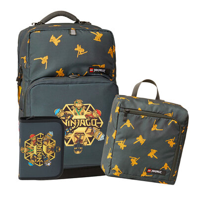 LEGO® Komplet Ranac za školu + pernica + torba za fizičko Optimo Plus Johansen NINJAGO Team Golden 20228