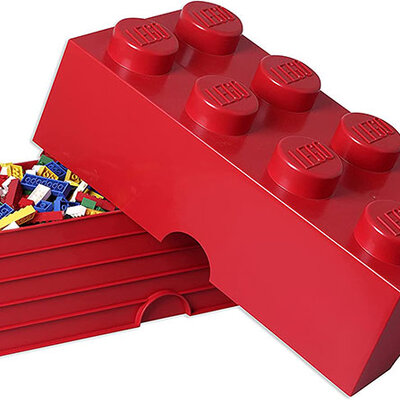 Kutija za odlaganje sa poklopcem LEGO® Kocka 8  50x25x18cm crvena 4004
