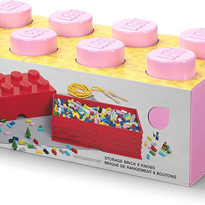 Kutija za odlaganje sa poklopcem LEGO® Kocka 8  50x25x18cm svetloroze 4004