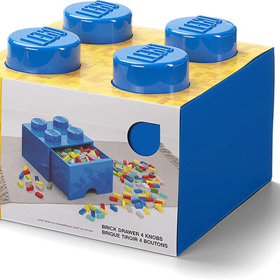 Kutija - fioka za odlaganje LEGO® Kocka 4  25x25x18cm plava 4005