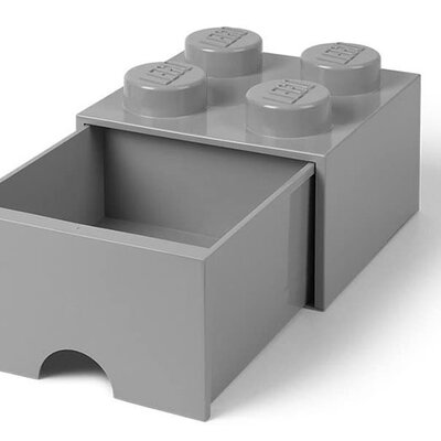 Kutija - fioka za odlaganje LEGO® Kocka 4  25x25x18cm tamnosiva 4005