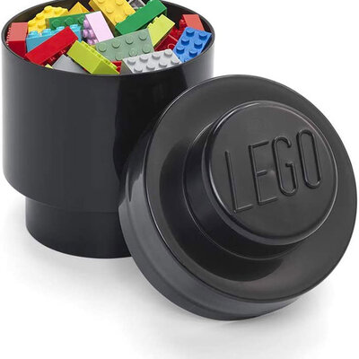 Okrugla kutija sa poklopcem LEGO® 12x18x12cm crna 4030