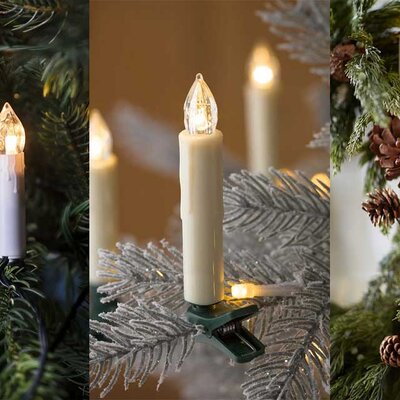 LED Sveće sa Štipaljkama za Jelku Vela Niz od 20 Komada