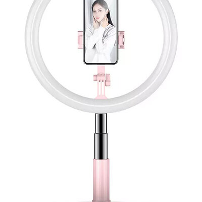 Selfi stalak sa LED svetlom Ring stand pink